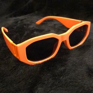 Frye & Co. neon orange rectangle glasses